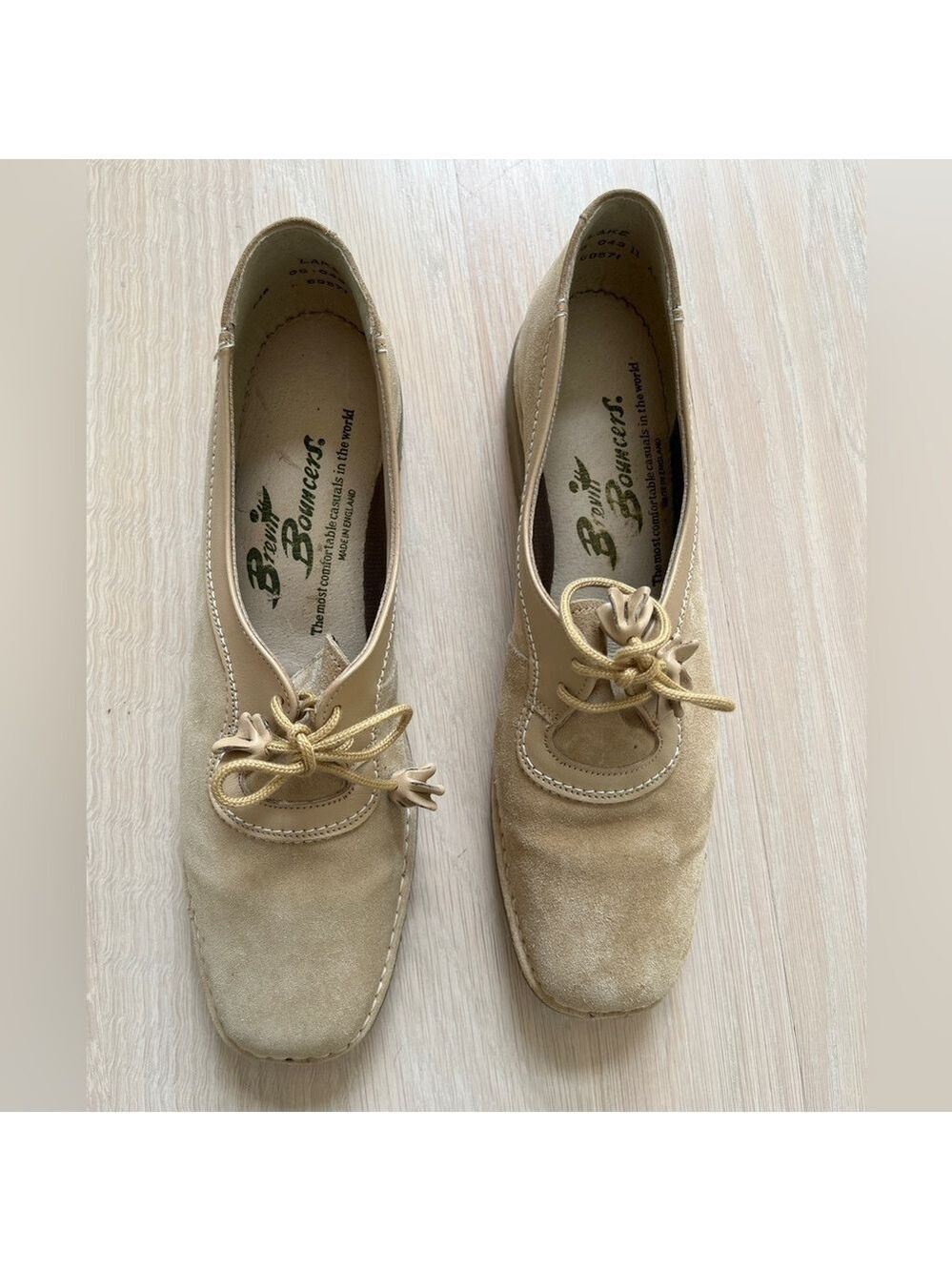 BREVITT BOUNCERS Vintage Tan Suede Shoes Tassle Tie Made in England Countrycore